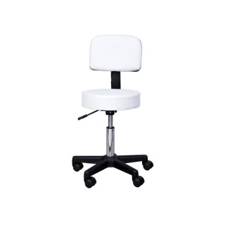 Τροχήλατο Σκαμπό με Ρυθμιζόμενο Ύψος 77-87.5 cm Χρώματος Λευκό HOMC...