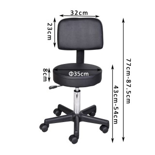 Τροχήλατο Σκαμπό με Ρυθμιζόμενο Ύψος 77-87.5 cm Χρώματος Μαύρο HOMC... Τροχήλατο Σκαμπό με Ρυθμιζόμενο Ύψος 77-87.5 cm Χρώματος Μαύρο HOMC...