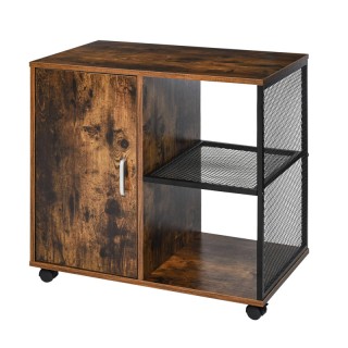 Τροχήλατο Ξύλινο Έπιπλο Γραφείου με 1 Ντουλάπι και 2 Ράφια 70 x 40 ...