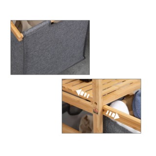 Τροχήλατο Καλάθι Απλύτων από Μπαμπού με 2 Χώρους HOMCOM 850-180 Τροχήλατο Καλάθι Απλύτων από Μπαμπού με 2 Χώρους HOMCOM 850-180