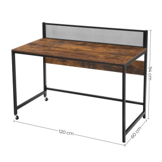 Τροχήλατο Μεταλλικό Γραφείο 120 x 60 x 94 cm VASAGLE LWD031B01