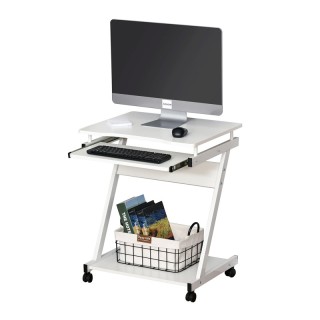 Τροχήλατο Μεταλλικό Γραφείο Υπολογιστή με Θέση για Πληκτρολόγιο 60 ...