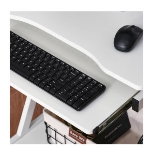 Τροχήλατο Μεταλλικό Γραφείο Υπολογιστή με Θέση για Πληκτρολόγιο 60 ...