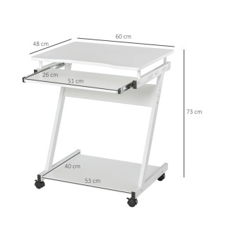 Τροχήλατο Μεταλλικό Γραφείο Υπολογιστή με Θέση για Πληκτρολόγιο 60 ... Τροχήλατο Μεταλλικό Γραφείο Υπολογιστή με Θέση για Πληκτρολόγιο 60 ...