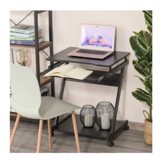 Τροχήλατο Μεταλλικό Γραφείο Υπολογιστή με Θέση για Πληκτρολόγιο 60 ...