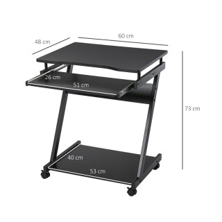 Τροχήλατο Μεταλλικό Γραφείο Υπολογιστή με Θέση για Πληκτρολόγιο 60 ... Τροχήλατο Μεταλλικό Γραφείο Υπολογιστή με Θέση για Πληκτρολόγιο 60 ...