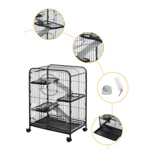 Τροχήλατο Μεταλλικό Κλουβί για Τρωκτικά 64 x 43.5 x 93 cm PawHut D5... Τροχήλατο Μεταλλικό Κλουβί για Τρωκτικά 64 x 43.5 x 93 cm PawHut D5...