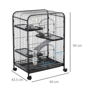 Τροχήλατο Μεταλλικό Κλουβί για Τρωκτικά 64 x 43.5 x 93 cm PawHut D5... Τροχήλατο Μεταλλικό Κλουβί για Τρωκτικά 64 x 43.5 x 93 cm PawHut D5...