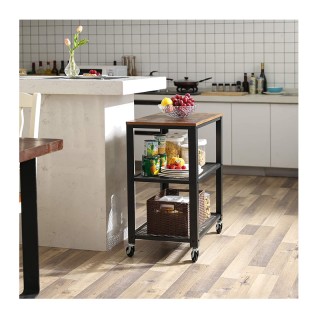 Τροχήλατο Μεταλλικό Τραπεζάκι με 3 Ράφια 60 x 40 x 77.5 cm VASAGLE ...