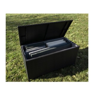 Τροχήλατο Ορθογώνιο Μπαούλο Κήπου από Συνθετικό Ρατάν 118 x 54 x 59...