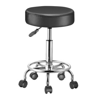 Τροχήλατο Σκαμπό με Ρυθμιζόμενο Ύψος 45 x 37 x 50-65 cm Χρώματος Μα...