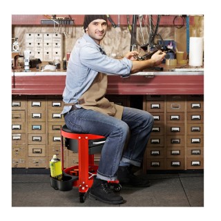 Τροχήλατο Σκαμπό Συνεργείου με 2 Συρτάρια και 2 Θήκες Costway AU10008 Τροχήλατο Σκαμπό Συνεργείου με 2 Συρτάρια και 2 Θήκες Costway AU10008