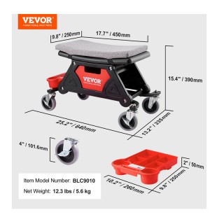 Τροχήλατο Σκαμπό Συνεργείου με 3 Δίσκους Εργαλείων 136 Kg VEVOR DSN... Τροχήλατο Σκαμπό Συνεργείου με 3 Δίσκους Εργαλείων 136 Kg VEVOR DSN...