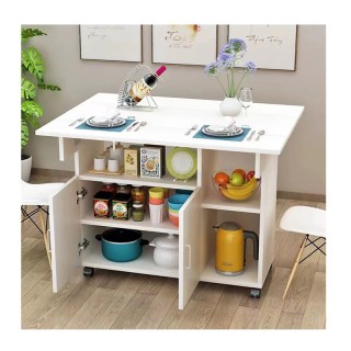 Τροχήλατο Ξύλινο Τραπέζι Κουζίνας με 1 Ντουλάπι και 3 Ράφια 80 x 70... Τροχήλατο Ξύλινο Τραπέζι Κουζίνας με 1 Ντουλάπι και 3 Ράφια 80 x 70...