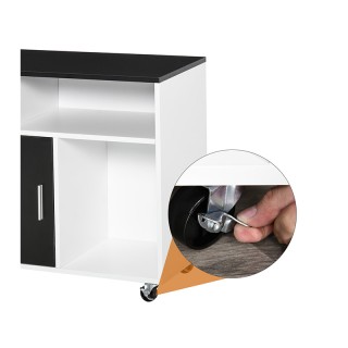 Τροχήλατο Ξύλινο Έπιπλο Γραφείου με 1 Ντουλάπι 3 Ράφια και 2 Συρτάρ...