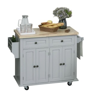 Τροχήλατο Έπιπλο Κουζίνας με 2 Ντουλάπια και 2 Συρτάρια 111 x 44.5 ... Τροχήλατο Έπιπλο Κουζίνας με 2 Ντουλάπια και 2 Συρτάρια 111 x 44.5 ...