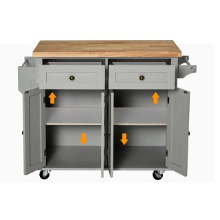 Τροχήλατο Έπιπλο Κουζίνας με 2 Ντουλάπια και 2 Συρτάρια 111 x 44.5 ... Τροχήλατο Έπιπλο Κουζίνας με 2 Ντουλάπια και 2 Συρτάρια 111 x 44.5 ...