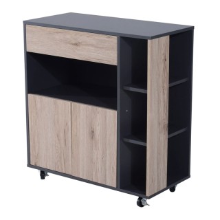 Τροχήλατο Ξύλινο Πολυλειτουργικό Ντουλάπι Κουζίνας 80 x 39 x 86.5 c...