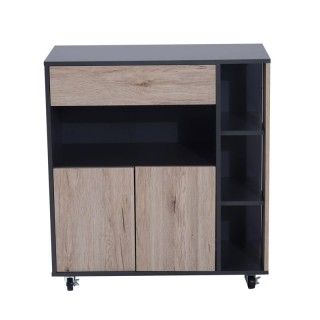 Τροχήλατο Ξύλινο Πολυλειτουργικό Ντουλάπι Κουζίνας 80 x 39 x 86.5 c...