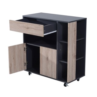 Τροχήλατο Ξύλινο Πολυλειτουργικό Ντουλάπι Κουζίνας 80 x 39 x 86.5 c...