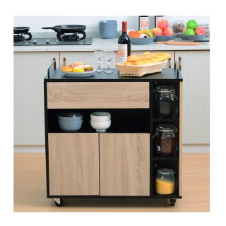 Τροχήλατο Ξύλινο Πολυλειτουργικό Ντουλάπι Κουζίνας 76.5 x 40 x 82 c... Τροχήλατο Ξύλινο Πολυλειτουργικό Ντουλάπι Κουζίνας 76.5 x 40 x 82 c...