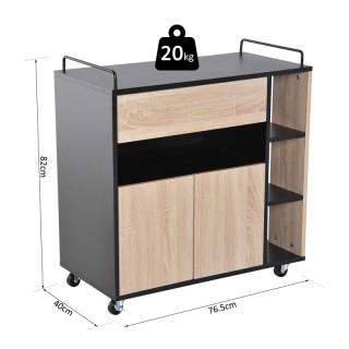 Τροχήλατο Ξύλινο Πολυλειτουργικό Ντουλάπι Κουζίνας 76.5 x 40 x 82 c... Τροχήλατο Ξύλινο Πολυλειτουργικό Ντουλάπι Κουζίνας 76.5 x 40 x 82 c...