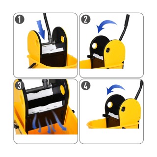 Τροχήλατος Κουβάς Σφουγγαρίσματος με Στίφτη 26 Lt HOMCOM 720-017 Τροχήλατος Κουβάς Σφουγγαρίσματος με Στίφτη 26 Lt HOMCOM 720-017