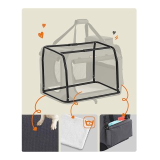 Τσάντα Μεταφοράς Σκύλου 60 x 42 x 42 cm Γκρι PDC60GY Feandrea Τσάντα Μεταφοράς Σκύλου 60 x 42 x 42 cm Γκρι PDC60GY Feandrea