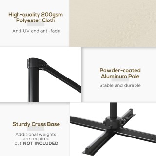 Outsunny Garden Parasol με 5 επίπεδα και ρυθμιζόμενη γωνία 360°, 24...
