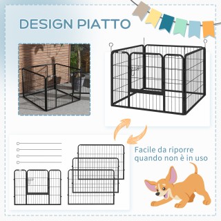 PawHut Folding Metal Dog Fence, για εσωτερική και εξωτερική χρήση μ...