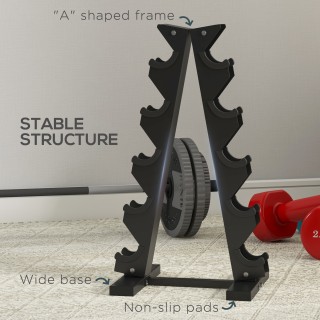 SPORTNOW Ατσάλινο ράφι αλτήρων 5 επιπέδων με πλαστικά ένθετα, 35x33... SPORTNOW Ατσάλινο ράφι αλτήρων 5 επιπέδων με πλαστικά ένθετα, 35x33...