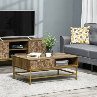 HOMCOM Ορθογώνιο Τραπεζάκι Σαλονιού με Συρτάρι και 2 Ανοιχτά Ράφια,... HOMCOM Ορθογώνιο Τραπεζάκι Σαλονιού με Συρτάρι και 2 Ανοιχτά Ράφια,...