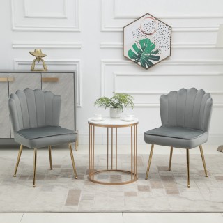HOMCOM Σετ 2 Μοντέρνες και Επενδυμένες Καρέκλες για Σαλόνι ή Σαλόνι...