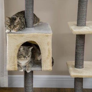 Δέντρο Γάτας / Ονυχοδρόμιο με Κρεβάτι, Σπιτάκι και Κολώνες με Sisal...