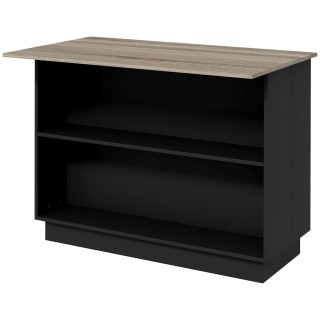 HOMCOM Kitchen Island με 2 ανοιχτά ράφια και 2 ντουλάπια, σε MDF, 1...