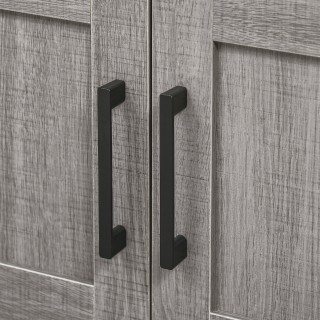 kleankin Ντουλάπα νιπτήρα με 2 πόρτες και ράφια, Ξύλινο ντουλάπι μπ...