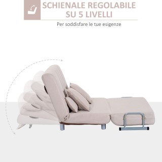 Homcom Καναπές-Κρεβάτι 2 για 1 ½ Τετράγωνο από ατσάλι και ύφασμα με...