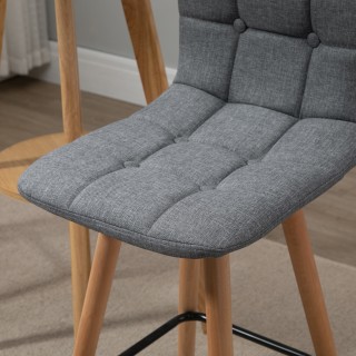 HOMCOM Σετ 2 σκαμπό μπαρ με πλάτη και υποπόδιο, επενδυμένο υφασμάτι... HOMCOM Σετ 2 σκαμπό μπαρ με πλάτη και υποπόδιο, επενδυμένο υφασμάτι...