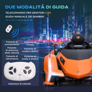 HOMCOM Lamborghini Electric Car for Children με τηλεχειριστήριο, πρ...
