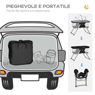 HOMCOM 2 σε 1 Κούνια κάμπινγκ με κούνια, πτυσσόμενη κούνια με στρώμ... HOMCOM 2 σε 1 Κούνια κάμπινγκ με κούνια, πτυσσόμενη κούνια με στρώμ...