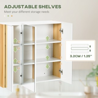 kleankin Ντουλάπα καθρέφτη μπάνιου 3 Πόρτες με Ρυθμιζόμενα Ράφια, 6...