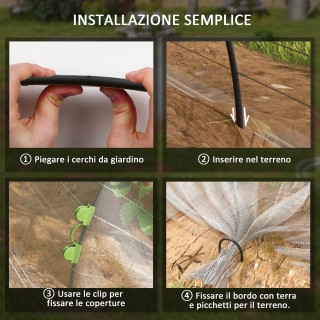 Διχτυωτό φυτικό κάλυμμα με εύκαμπτες καμάρες και κλιπ στερέωσης, λε... Διχτυωτό φυτικό κάλυμμα με εύκαμπτες καμάρες και κλιπ στερέωσης, λε...