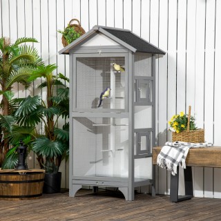PawHut Spruce Outdoor Bird Aviary, 80,5x57x158,5cm, Ανοιχτό Γκρι D1... PawHut Spruce Outdoor Bird Aviary, 80,5x57x158,5cm, Ανοιχτό Γκρι D1...