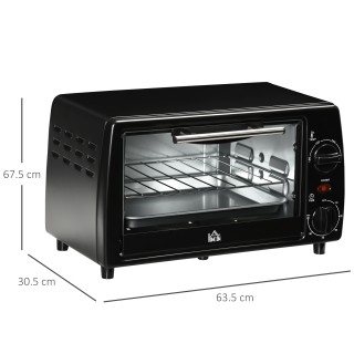 HOMCOM Ηλεκτρικός Φούρνος 10L Ρυθμιζόμενη θερμοκρασία και χρονοδιακ...
