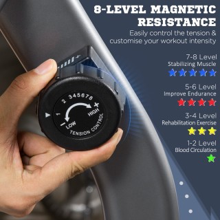 Ανακλινόμενο οριζόντιο ποδήλατο γυμναστικής HOMCOM με 8 επίπεδα αντ...