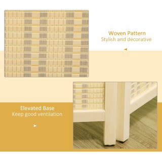 HOMCOM Πτυσσόμενη Σίτα για Εσωτερικό 4 Πόρτες σε Ξύλο και Μπαμπού Ύ...