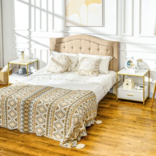 HOMCOM Σετ 2 Μοντέρνα Κομοδίνα με Συρτάρι και Ανοιχτό Ράφι, 50x40x5...