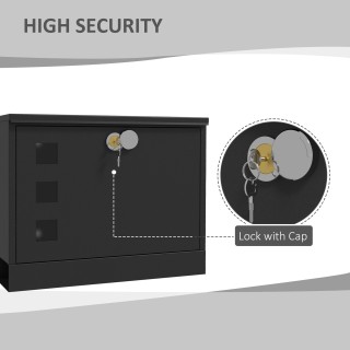 Μεταλλικό γραμματοκιβώτιο HOMCOM με 2 κλειδιά ασφαλείας, 3 παράθυρα...