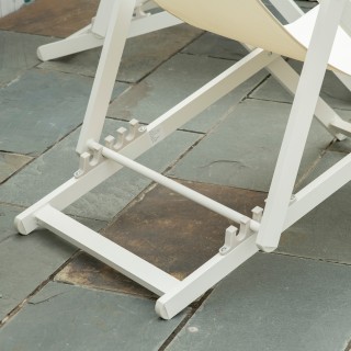 Σετ Πτυσσόμενες Ξαπλώστρες Κήπου 96.5 x 58 x 91.5 cm Χρώματος Κρεμ ...