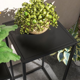 Σετ τραπεζιού Outsunny Plant Holder 2 τεμαχίων σε ατσάλι για εσωτερ...